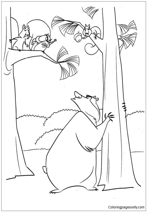 Boog With Squirrels Coloring Pages