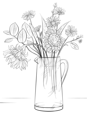 Bouquet of Flowers Coloring Page