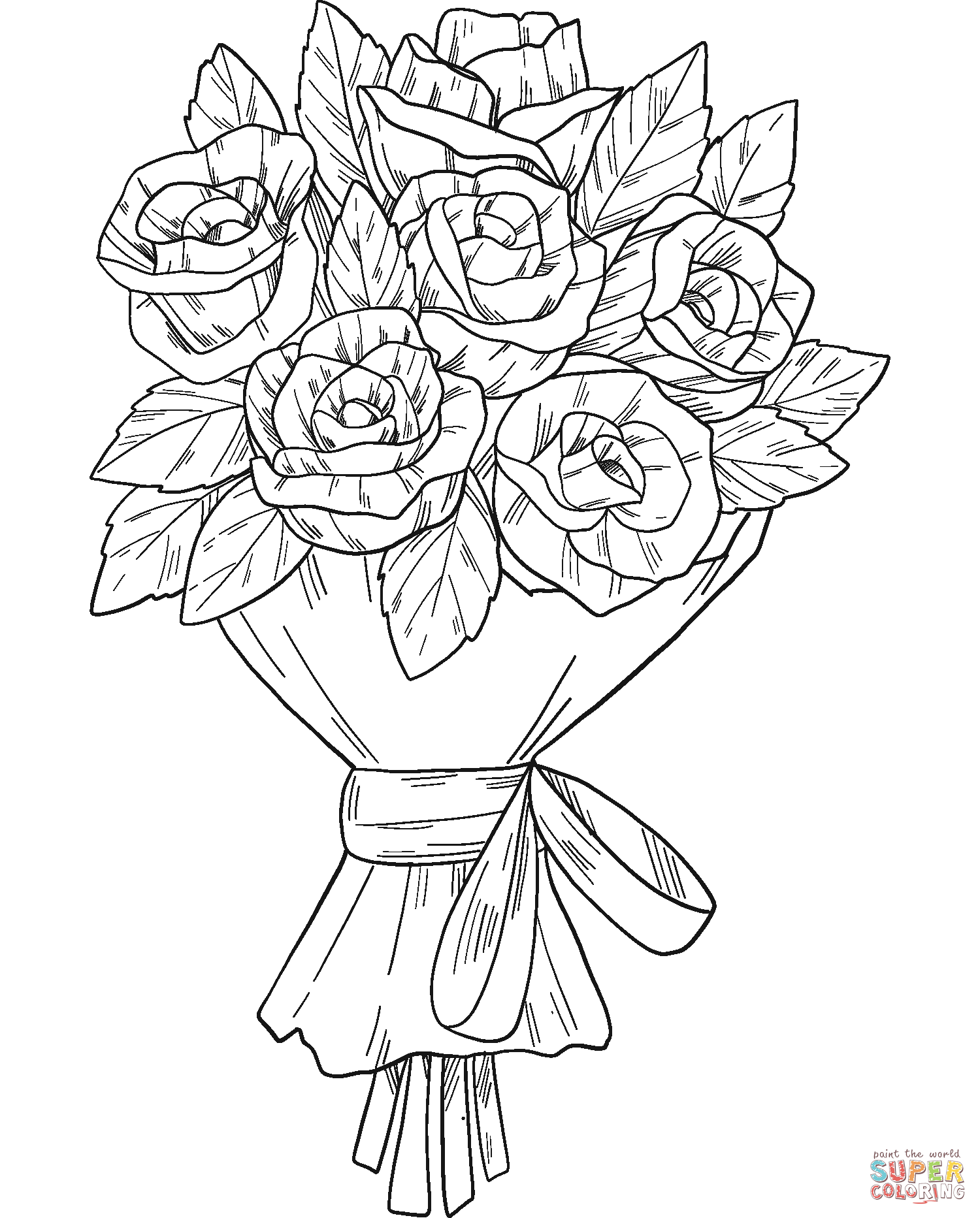 Раскраска букет роз