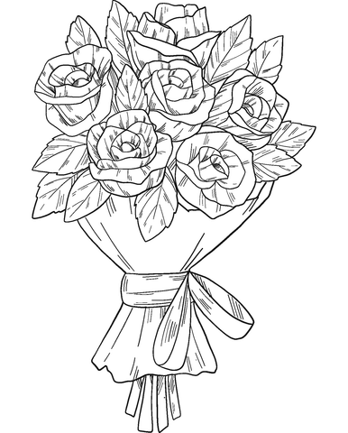 Bouquet of Roses Coloring Pages