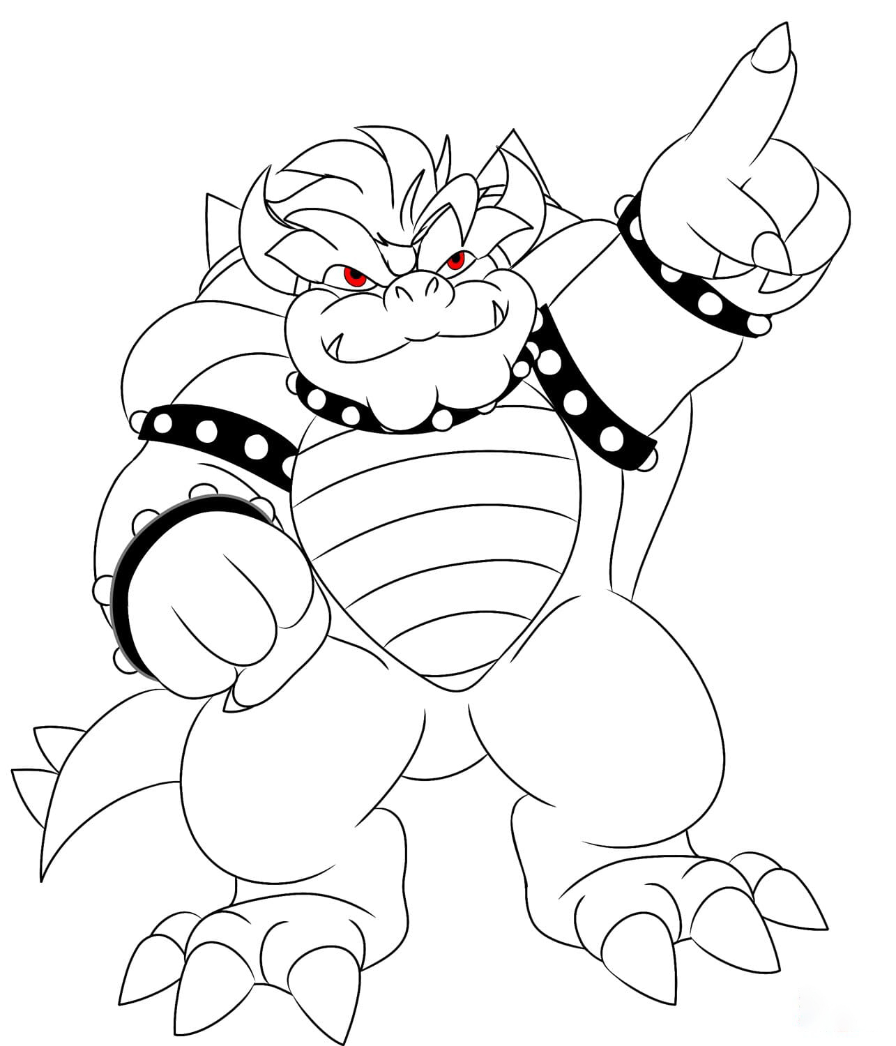 Bowser Zeigt Auf Etwas Malvorlagen Super Mario Bros Malvorlagen 