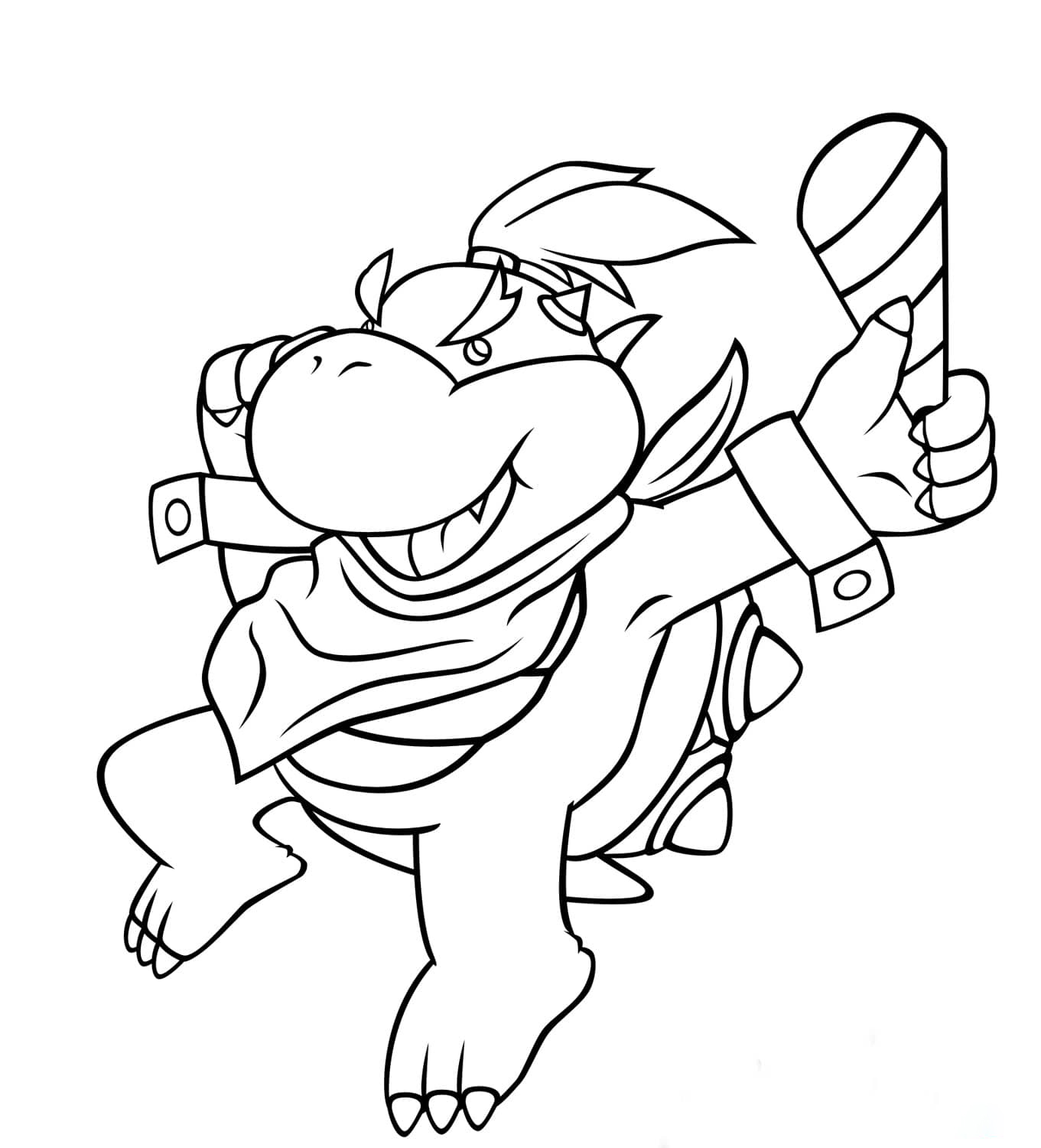 Bowser Jr. is holding torch Coloring Page