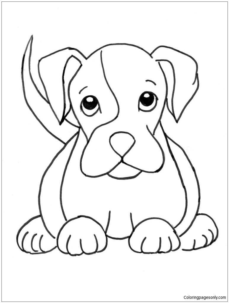 Boxer Puppy Coloring Page