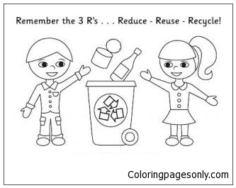 Niño y niña reciclando de Reciclaje