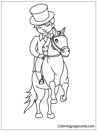 Boy Training A Horse Coloring Page
