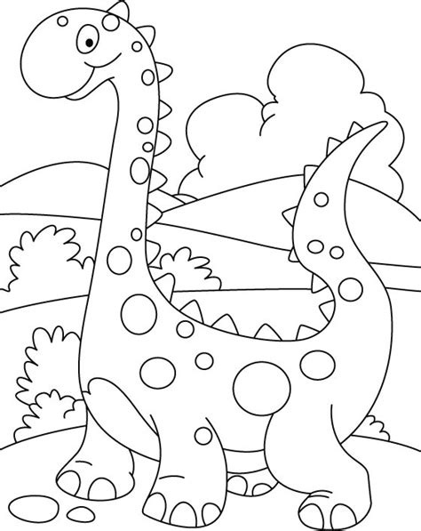 Brachiosaurus walking in the sun Coloring Page