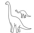 Brachiosaurus with baby Coloring Page