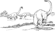 Brachiosauruses In The Lake Coloring Pages
