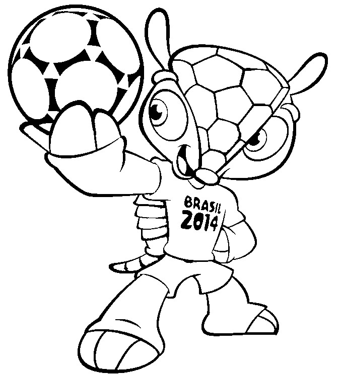 Талисман чемпионата мира по футболу в Бразилии из логотипа чемпионата мира