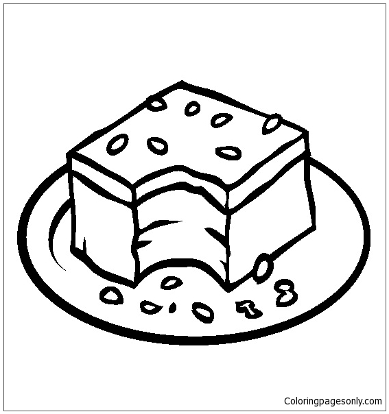 Brownie Coloring Pages - Desserts Coloring Pages - Coloring Pages For