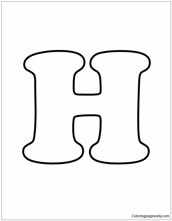 Bubble Letter H Coloring Pages  Alphabet Coloring Pages  Coloring