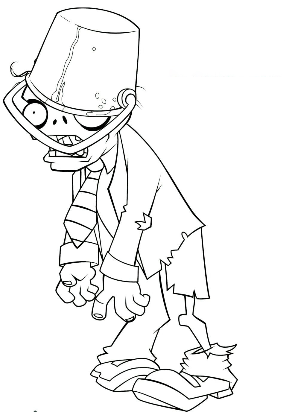 Buckethead Zombie Coloring Pages