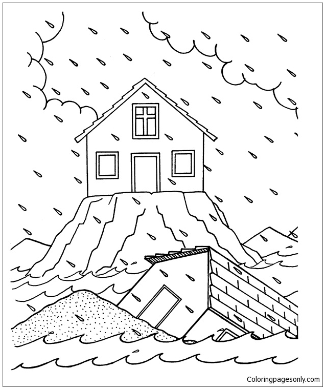 House Built On The Rock Coloring Pages