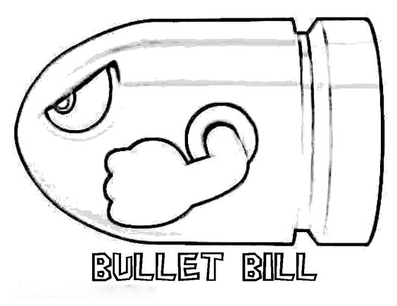 Bullet bill is flying Coloring Pages