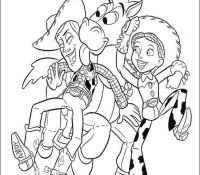 Bullseye And Woody Jessie Happy Coloring Pages