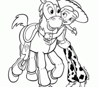 Happy Bullseye and Jessy Coloring Page