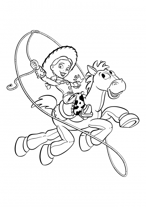 Jessy and Bullseye Coloring Page