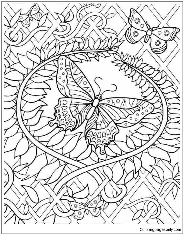 butterfly hard coloring pages hard coloring pages coloring pages for kids and adults