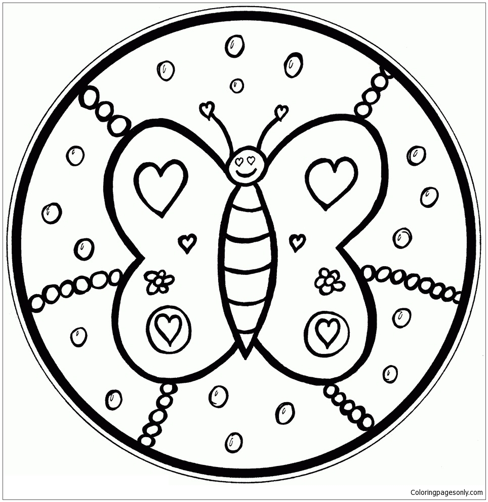 Butterfly Mandala 10 Coloring Page - Free Printable Coloring Pages