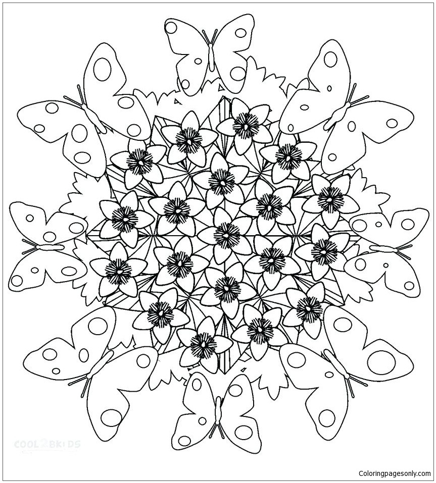 Butterfly Mandala 12 Coloring Pages