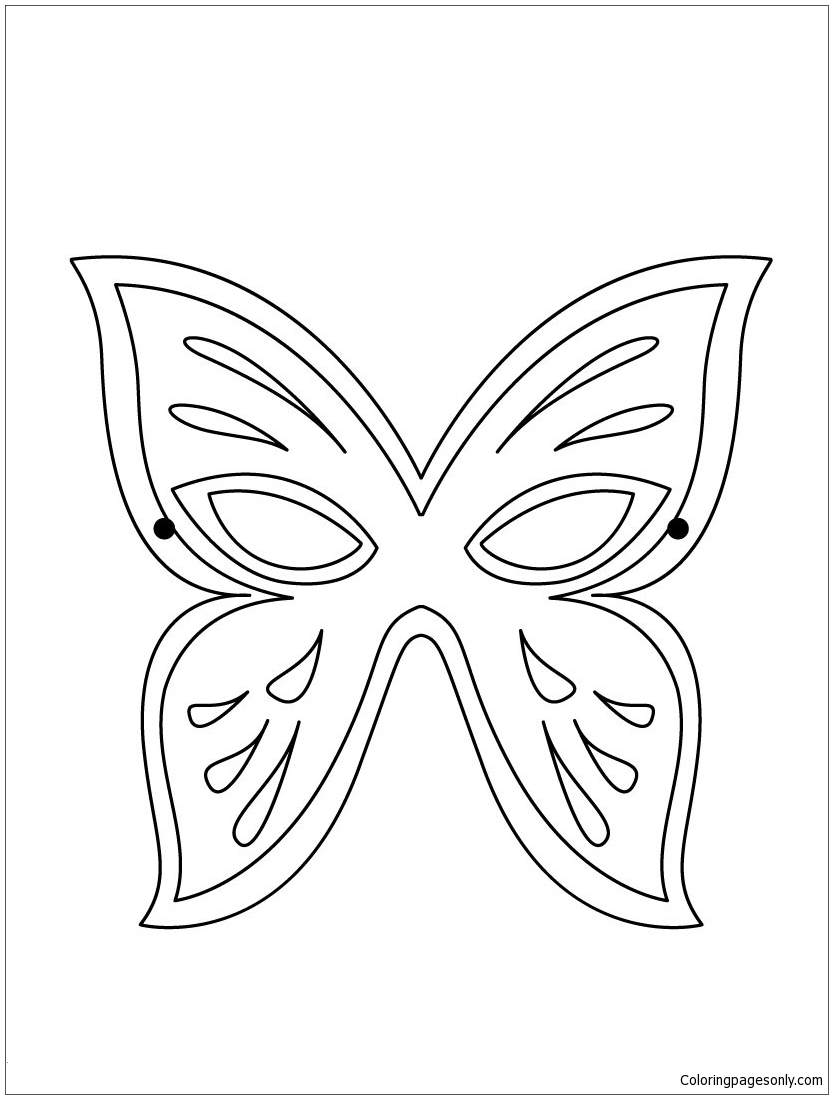 Butterfly Mask Coloring Page - Free Printable Coloring Pages