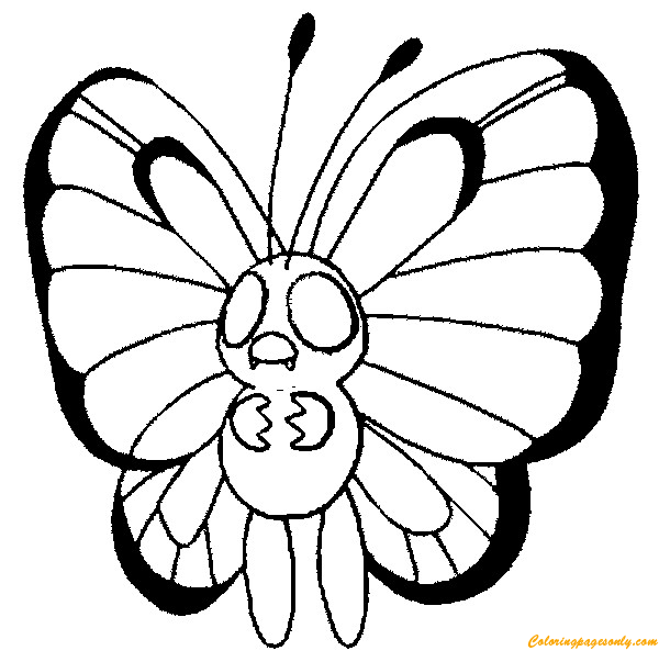 Butterfree Coloring Page - Free Printable Coloring Pages