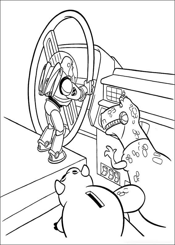 Buzz is driving car Coloring Page