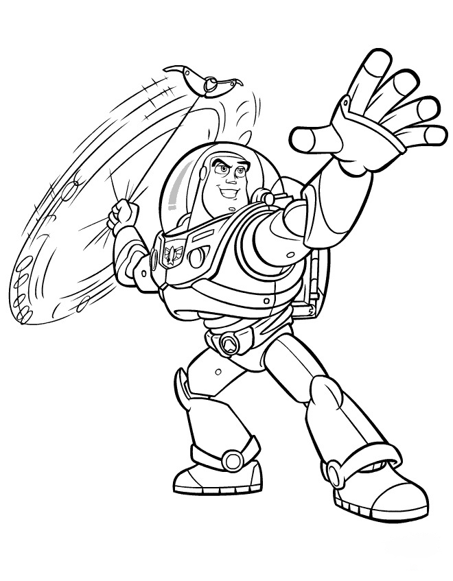 Buzz Lightyear plays the weapon Coloring Page