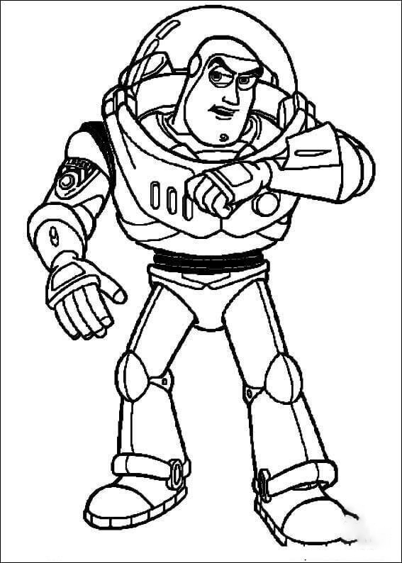 Buzz Lightyear ready to fight Coloring Page