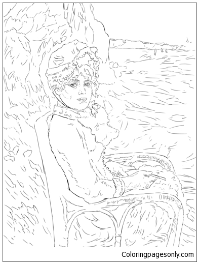 By The Seashore By Pierre Auguste Renoir Coloring Pages