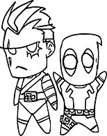Cable And Deadpool Coloring Page