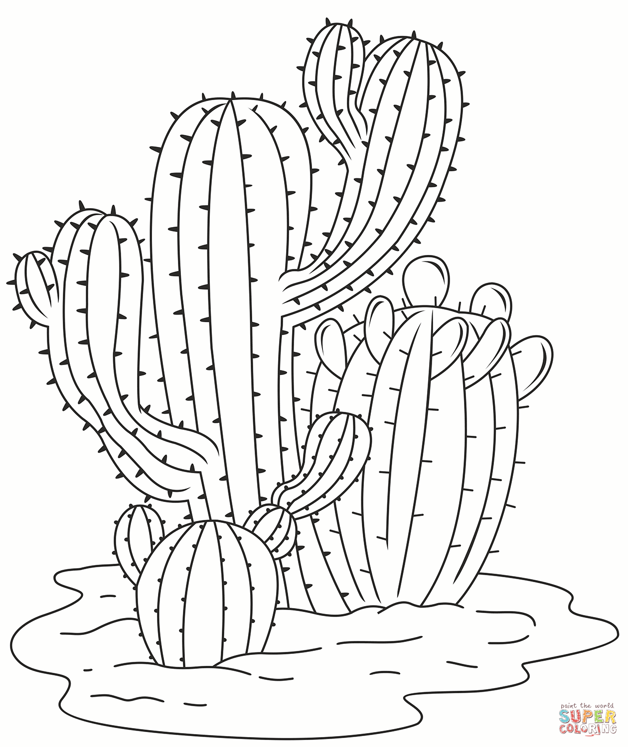 Cactus Coloring Pages.