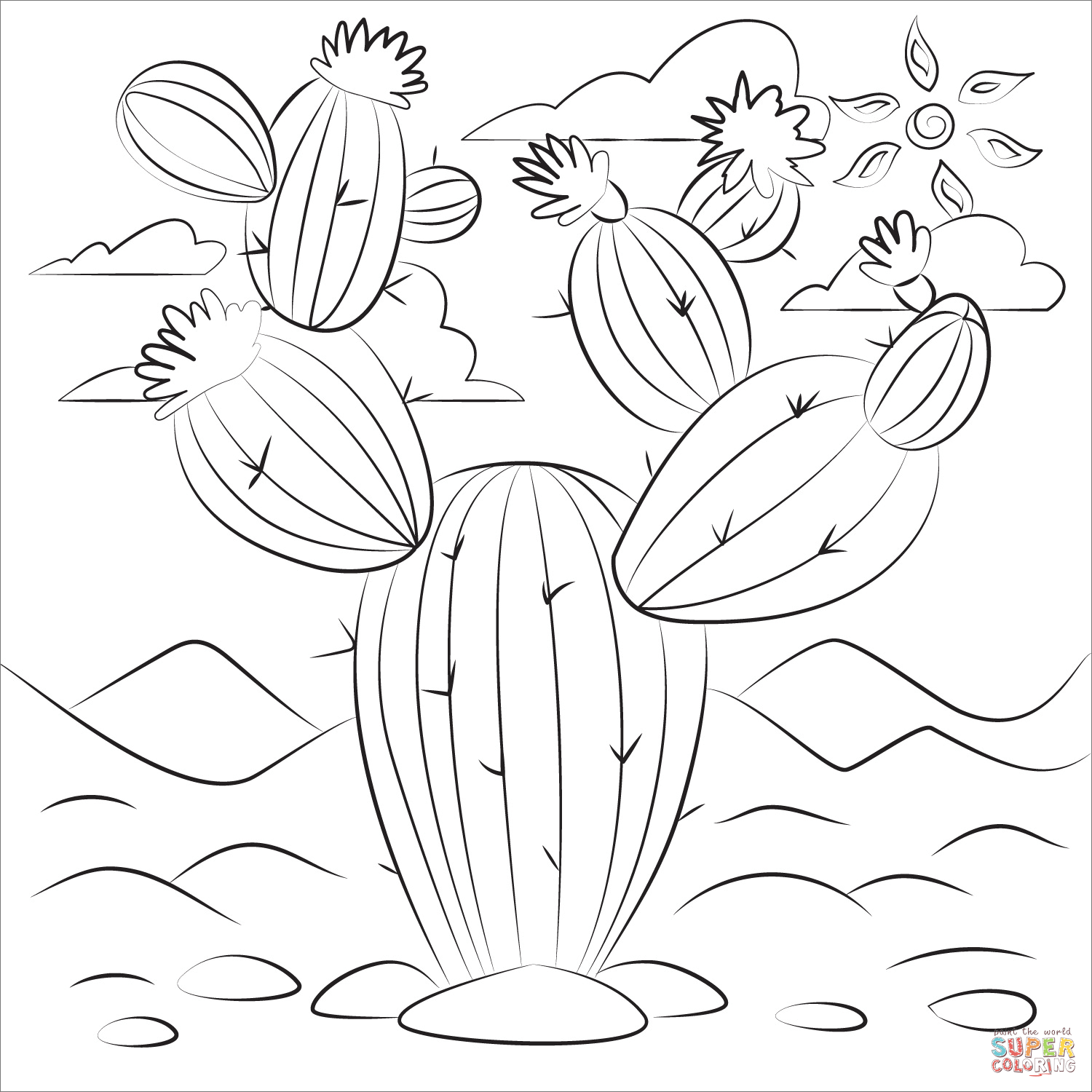 Cactus Coloring Page
