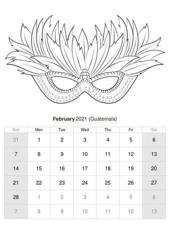 Kalender Nieuwjaar 2021 vanaf Nieuwjaar