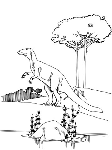 Camptosaurus Ornithischian Dinosaurs Coloring Page