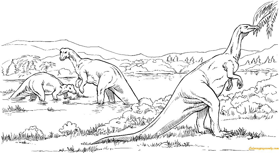 Camptosaurus Plant Eating Dinosaurs Coloring Pages