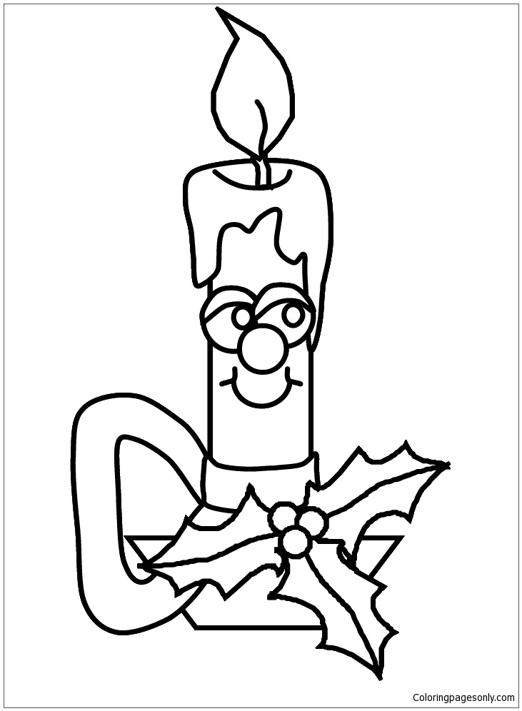 Candle with face 1 Coloring Pages