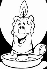 Candle With Face 3 Coloring Pages