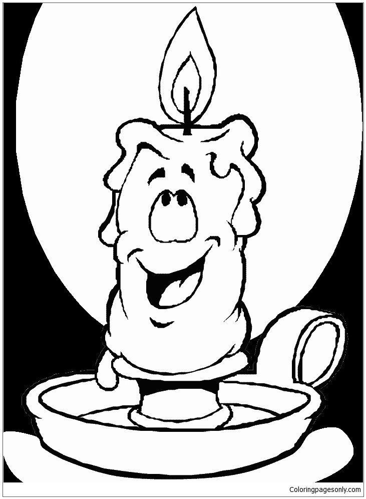 Candle With Face 3 Coloring Pages