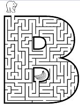 Großbuchstabe B Labyrinth Malseite