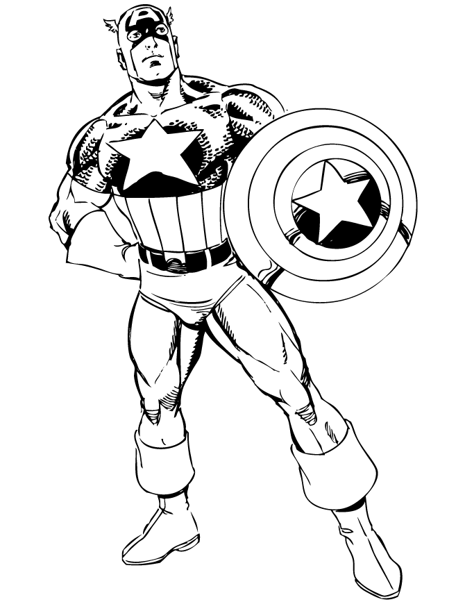 Capitão América Vingadores para colorir