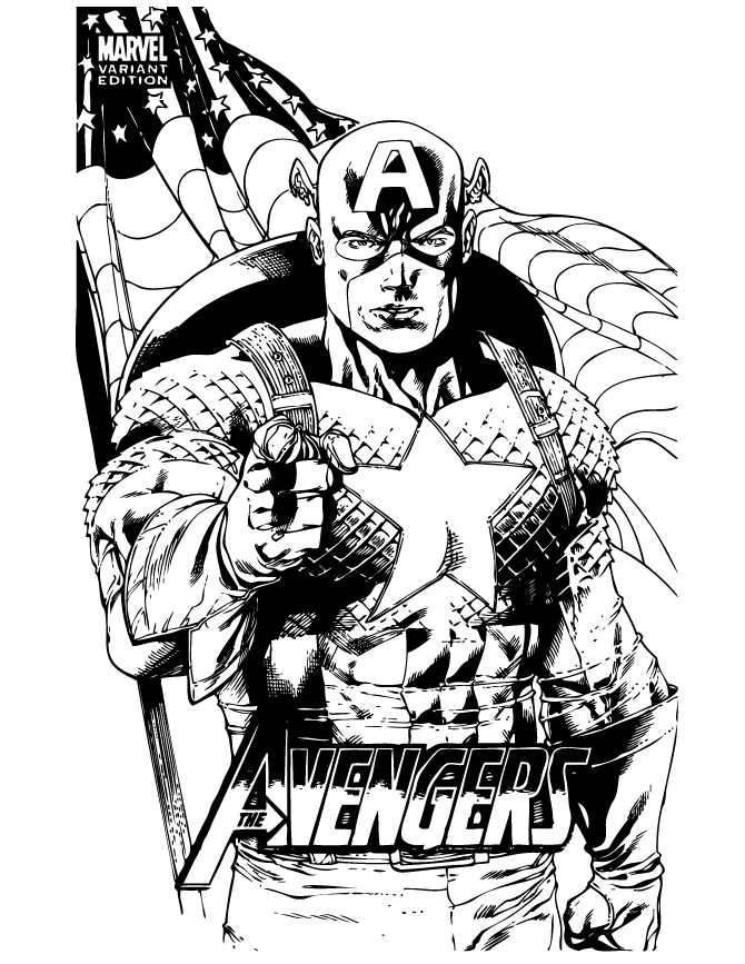 Captain America From Avengers Coloring Pages