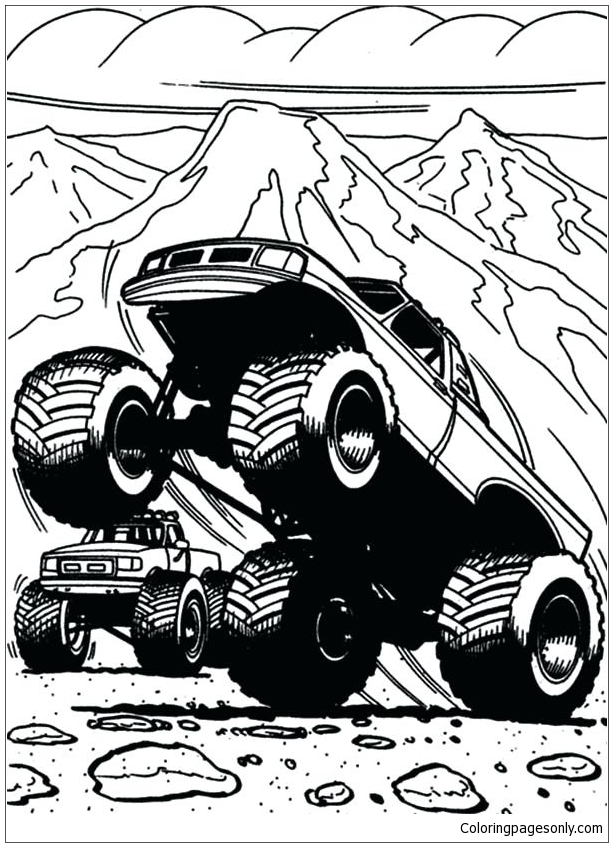 captains curse monster truck coloring page  free coloring