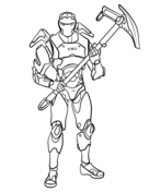 Carbide from Fortnite holds his weapon Coloring Pages