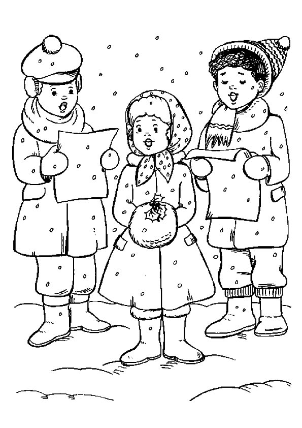 Carols Choir for Christmas Coloring Pages