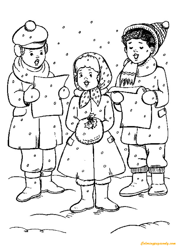 caroling coloring pages