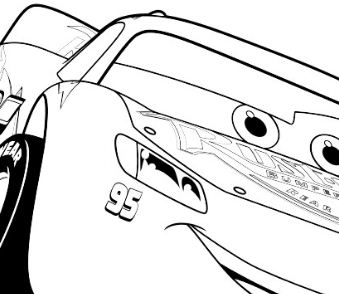 Cars 3 Flash McQueen Race Coloring Page