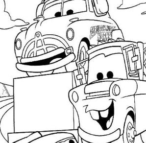 Cars Lightning McQueen Talking With Friends Coloring Pages
