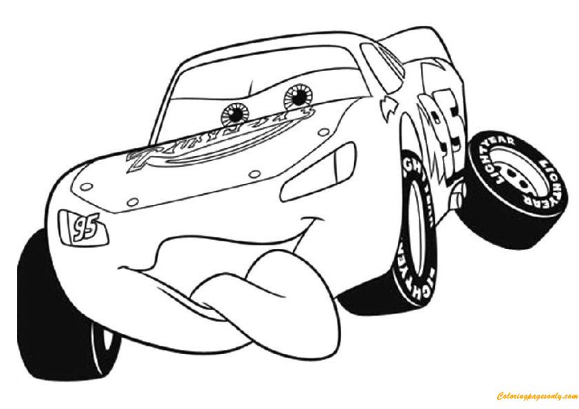 Download Cars Lightning McQueen Tongue A4 Coloring Pages - Cartoons ...