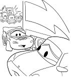 Cars Lightning McQueen With Other Car Coloring Page